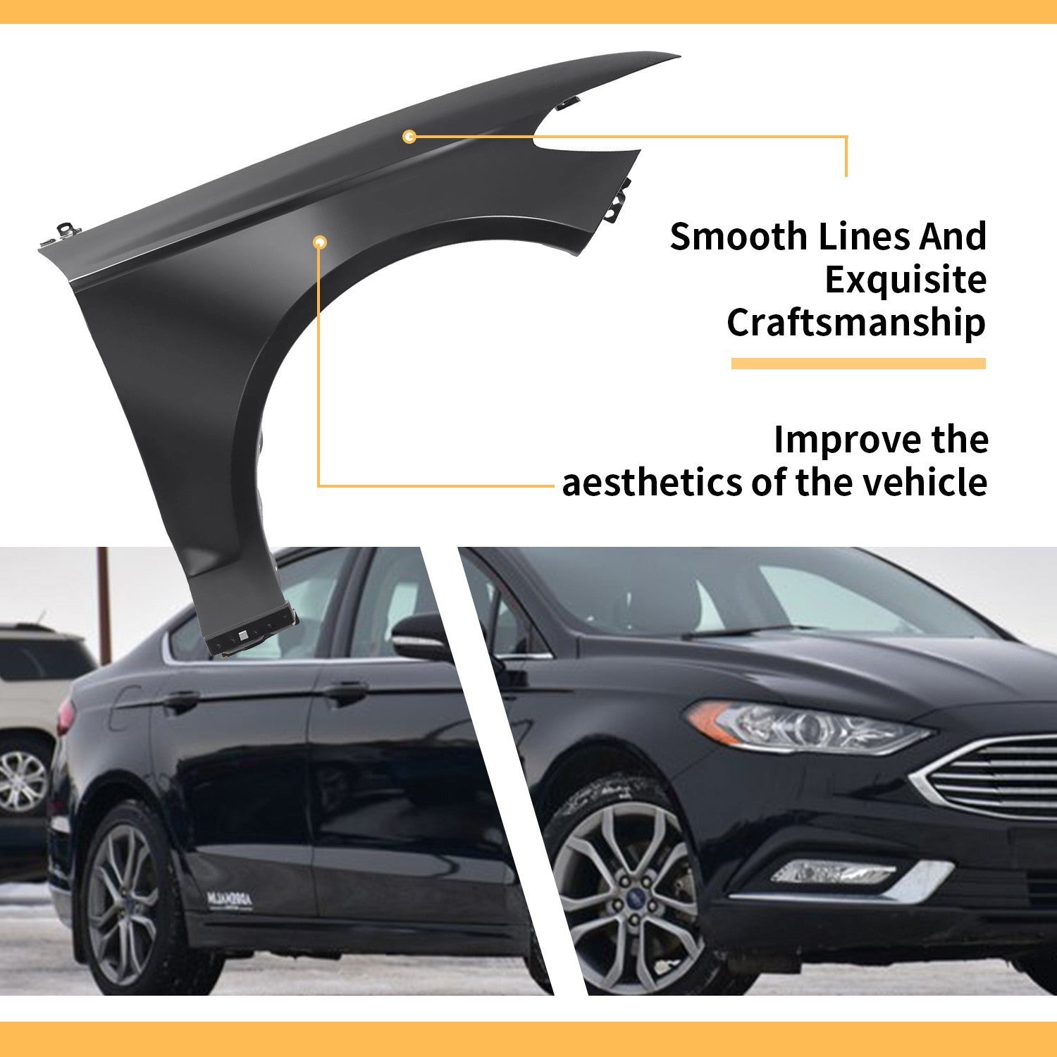 Front Passenger Right Fender for Ford Fusion 2017-2023 FO1241305C New