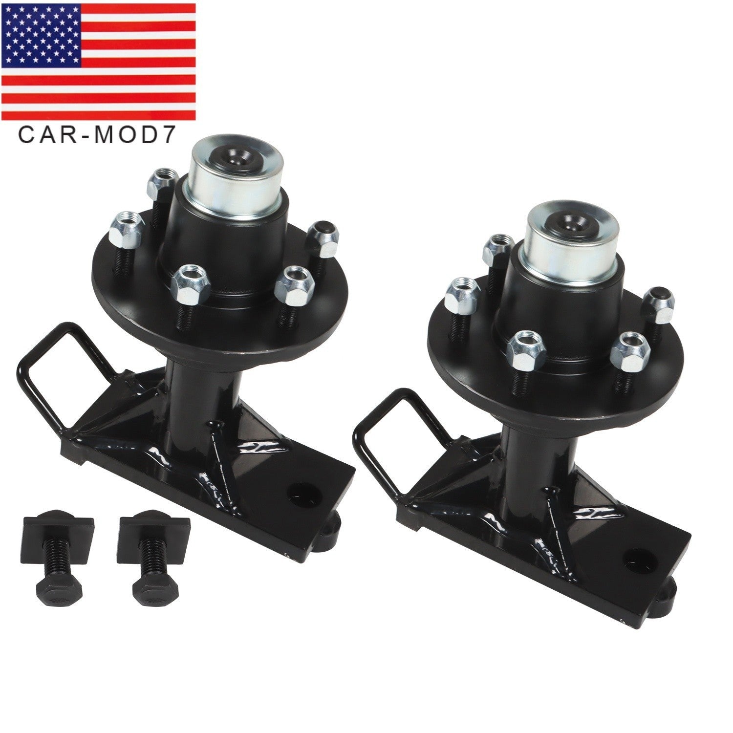 2 Pcs Shipping Container Wheels 6x5.5 Lug Bolt-On Spindle Kit Superior Quality