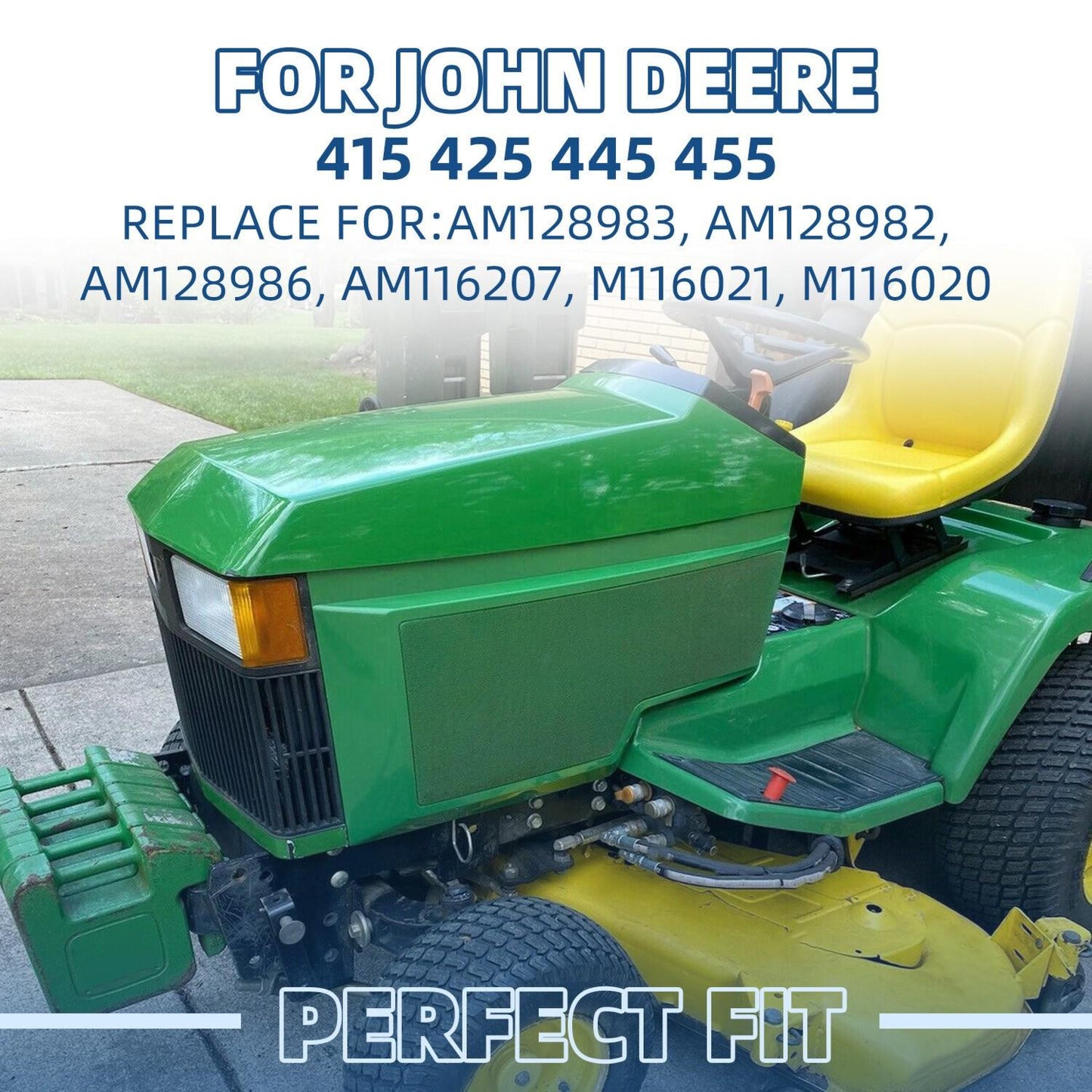 Front Grille & Upper Hood Side Panels #AM128983 #AM128983 For John Deere 425 445