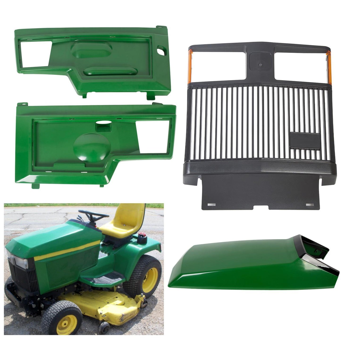 Front Grille & Upper Hood Side Panels #AM128983 #AM128983 For John Deere 425 445