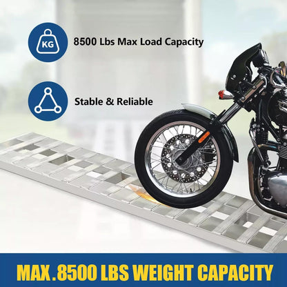 72" X 15" 8500 LBS ALUMINUM Hook Ramp CAR TRUCK TRAILER Auto Hauler Pair 6FT