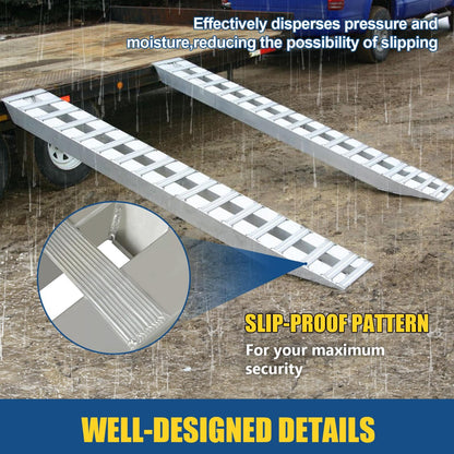 72" X 15" 8500 LBS ALUMINUM Hook Ramp CAR TRUCK TRAILER Auto Hauler Pair 6FT