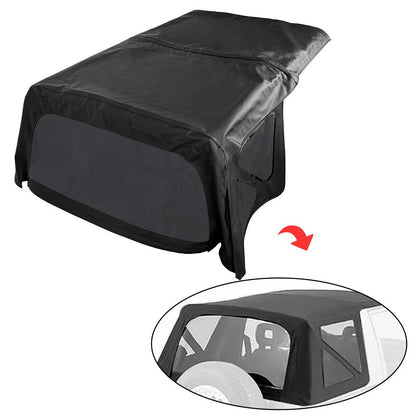 For 1995-1998 Suzuki Sidekick Soft Top & Zip Out Tinted Windows Black
