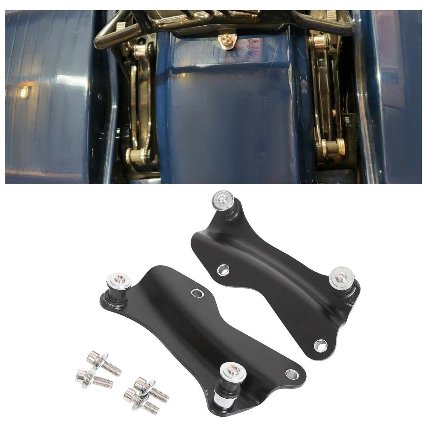 Black 4 Point Docking Hardware Kit Fit For Harley Davidson Touring 2014-2025 23
