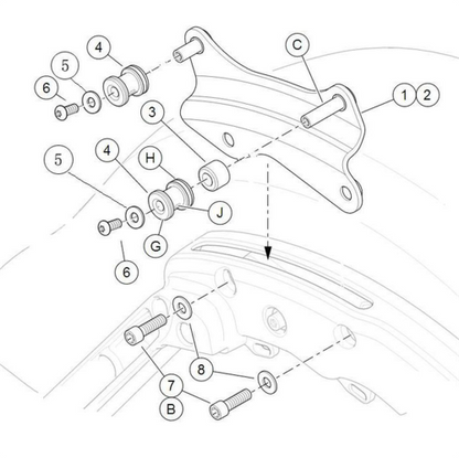 Black 4 Point Docking Hardware Kit Fit For Harley Davidson Touring 2014-2025 23