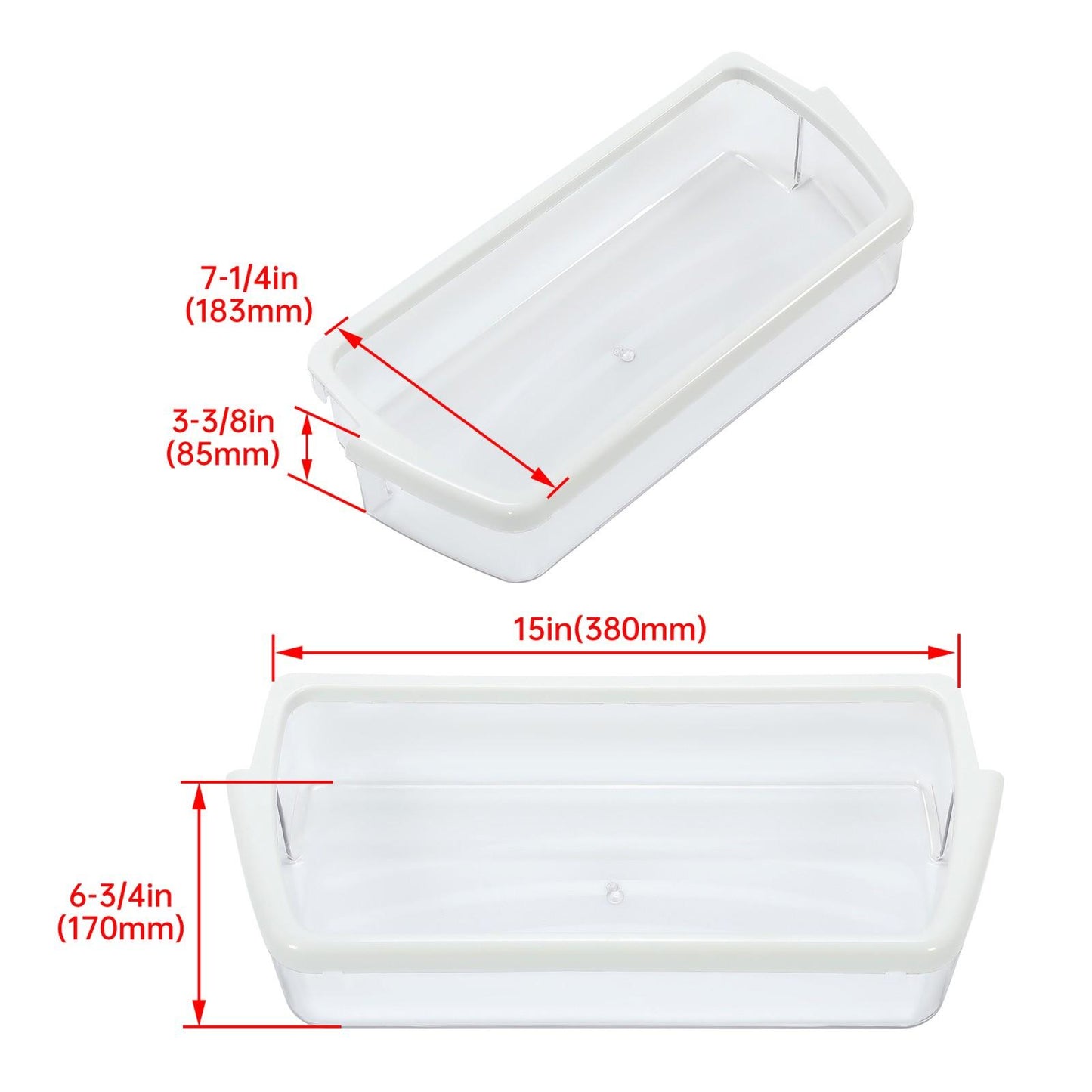 2 PC For W10321304 Door Bin Basket Shelf Compatible with Whirlpool Refrigerator
