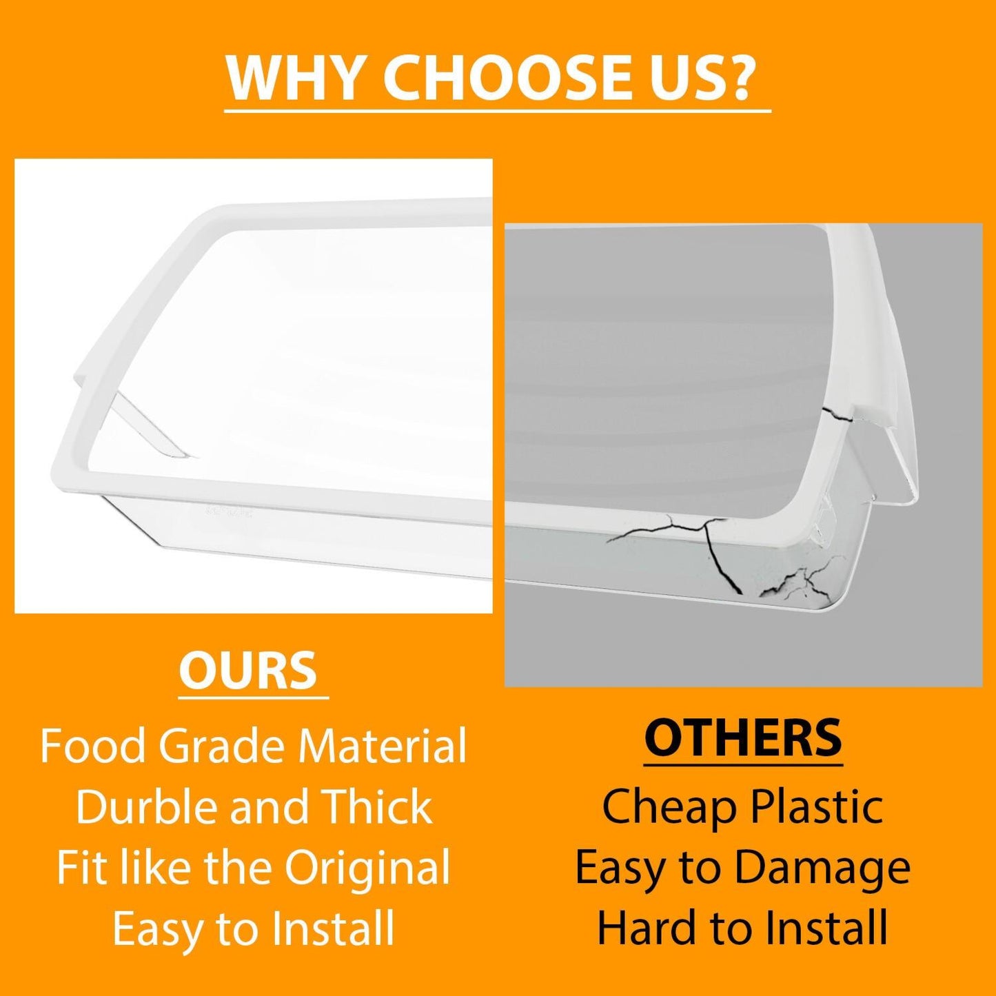 2 PC For W10321304 Door Bin Basket Shelf Compatible with Whirlpool Refrigerator
