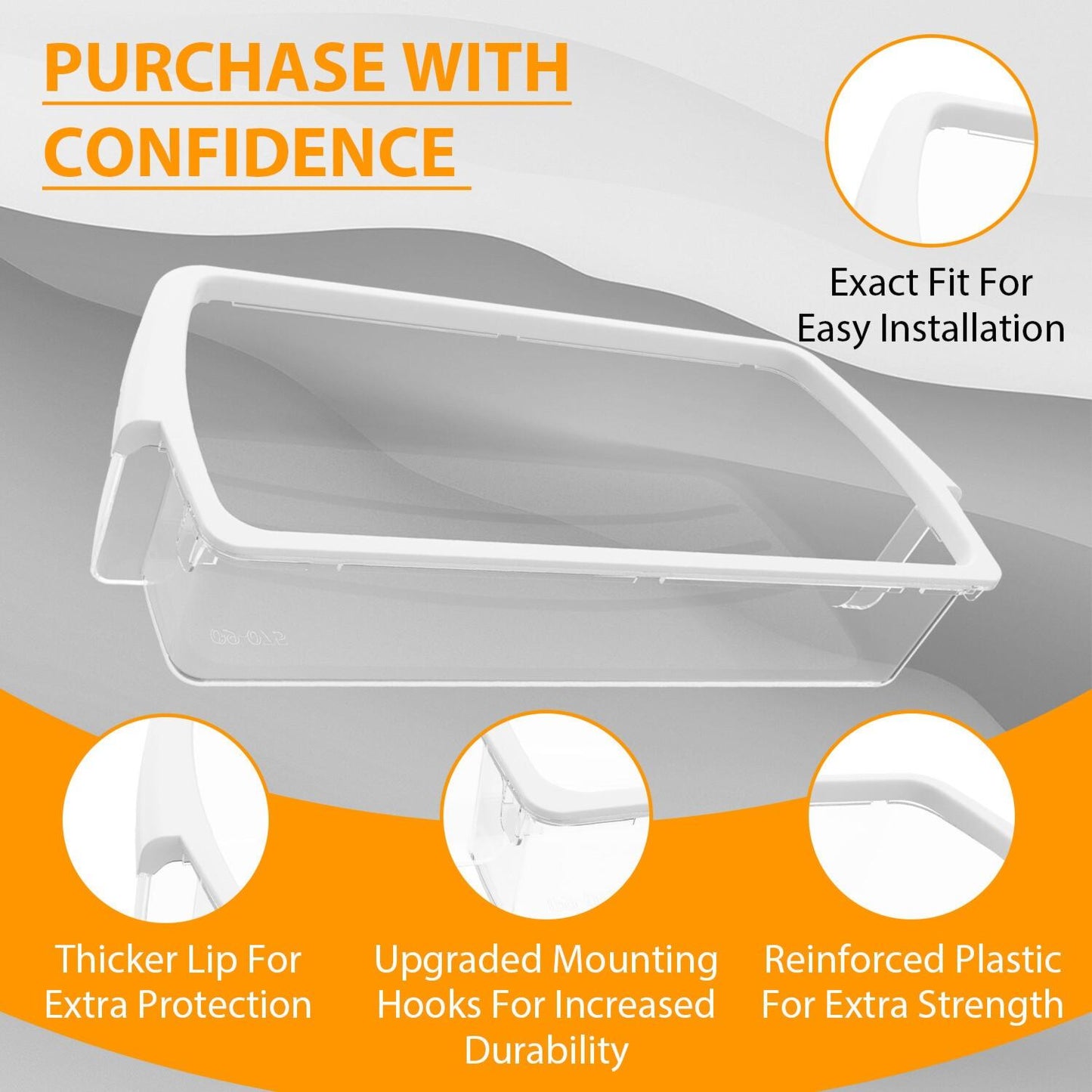 2 PC For W10321304 Door Bin Basket Shelf Compatible with Whirlpool Refrigerator