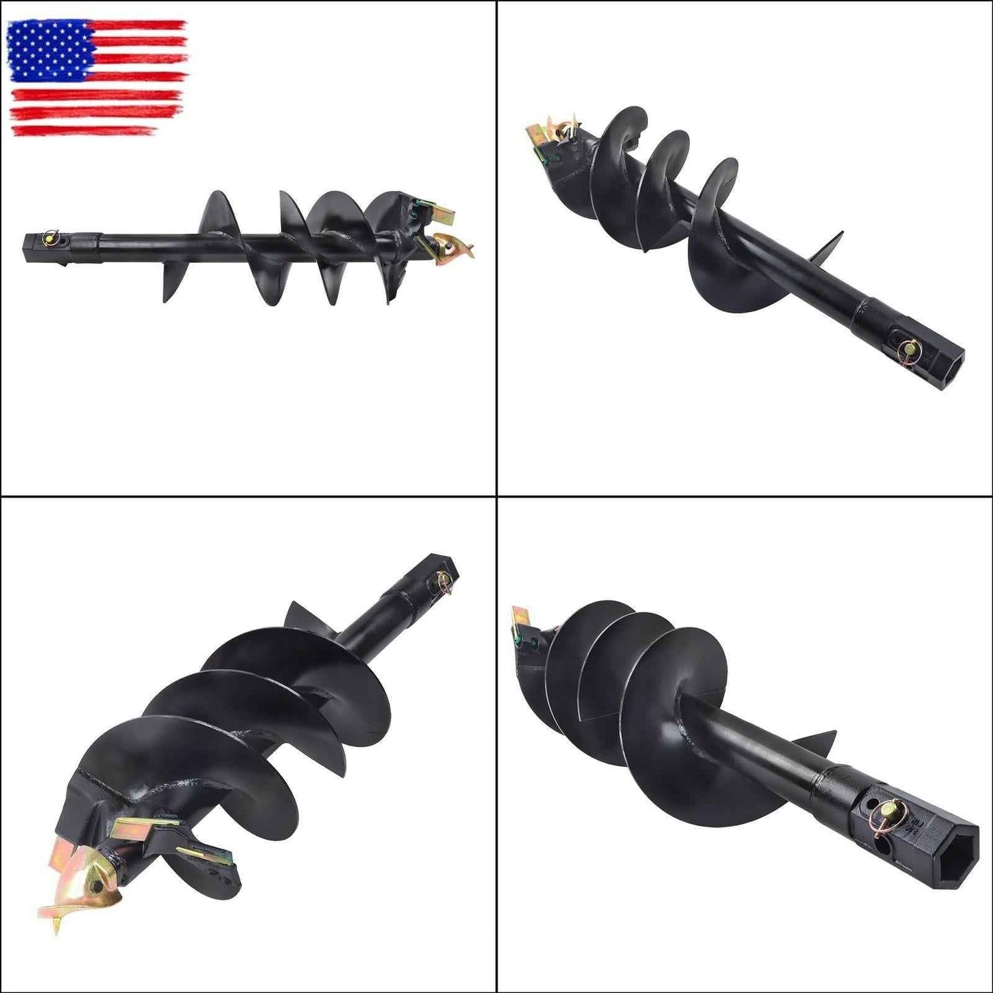 12" x 48" Auger Bit 2" Hex Collar Skid Steer Post Hole Digger Attachment