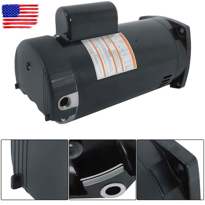 B2842 Pool Pump Motor 1-1/2 HP 3450 RPM 56Y For Frame-Square Flange 208-230 Volt
