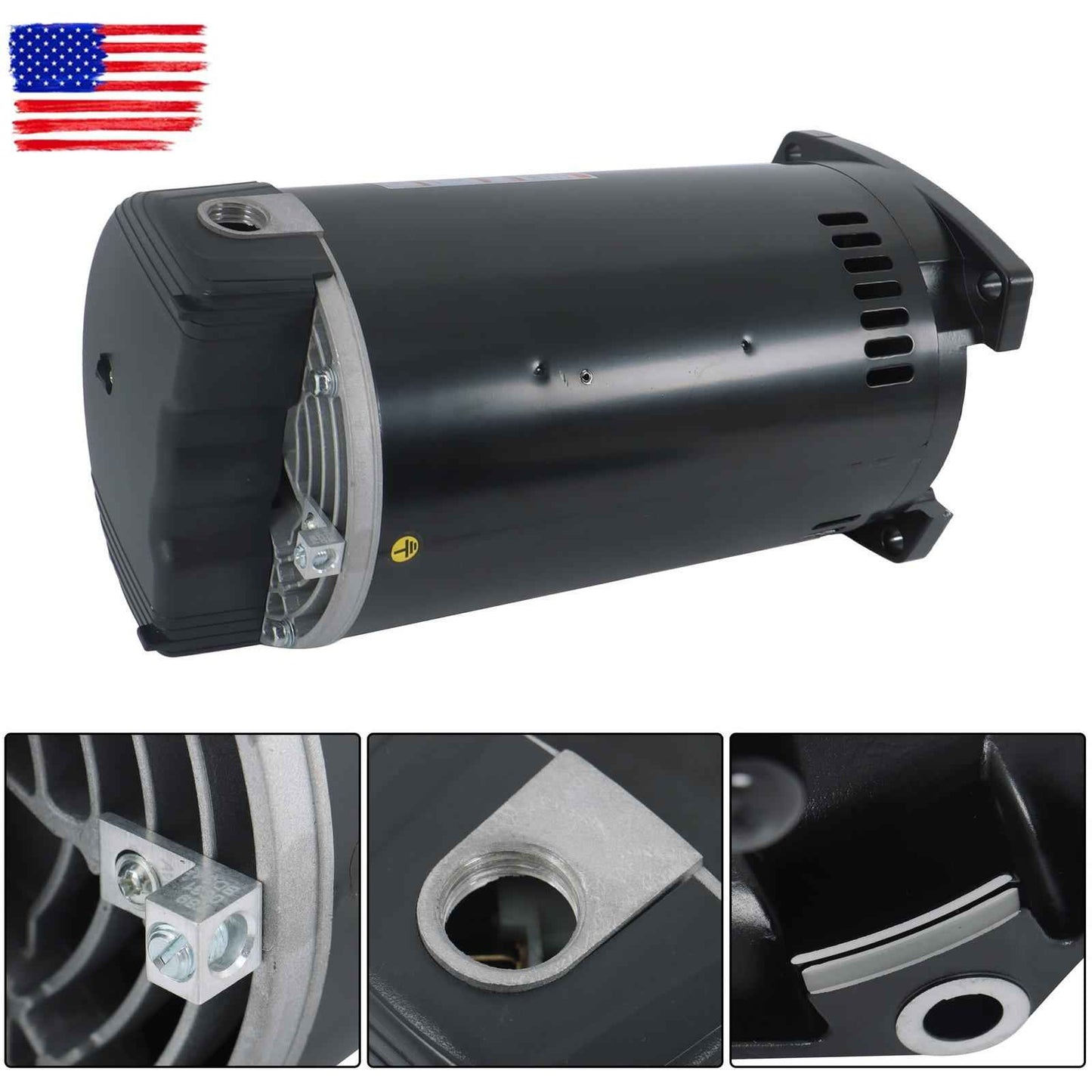 B2842 Pool Pump Motor 1-1/2 HP 3450 RPM 56Y For Frame-Square Flange 208-230 Volt