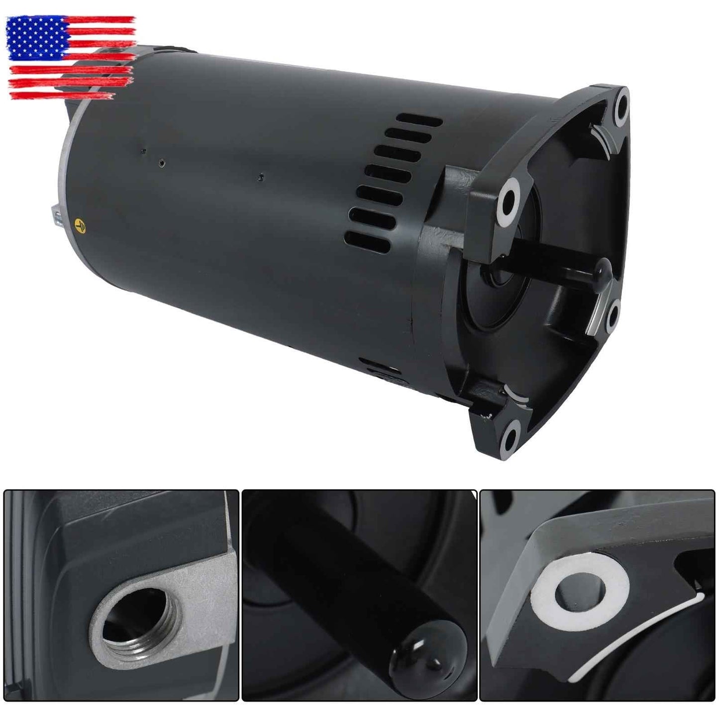 B2842 Pool Pump Motor 1-1/2 HP 3450 RPM 56Y For Frame-Square Flange 208-230 Volt