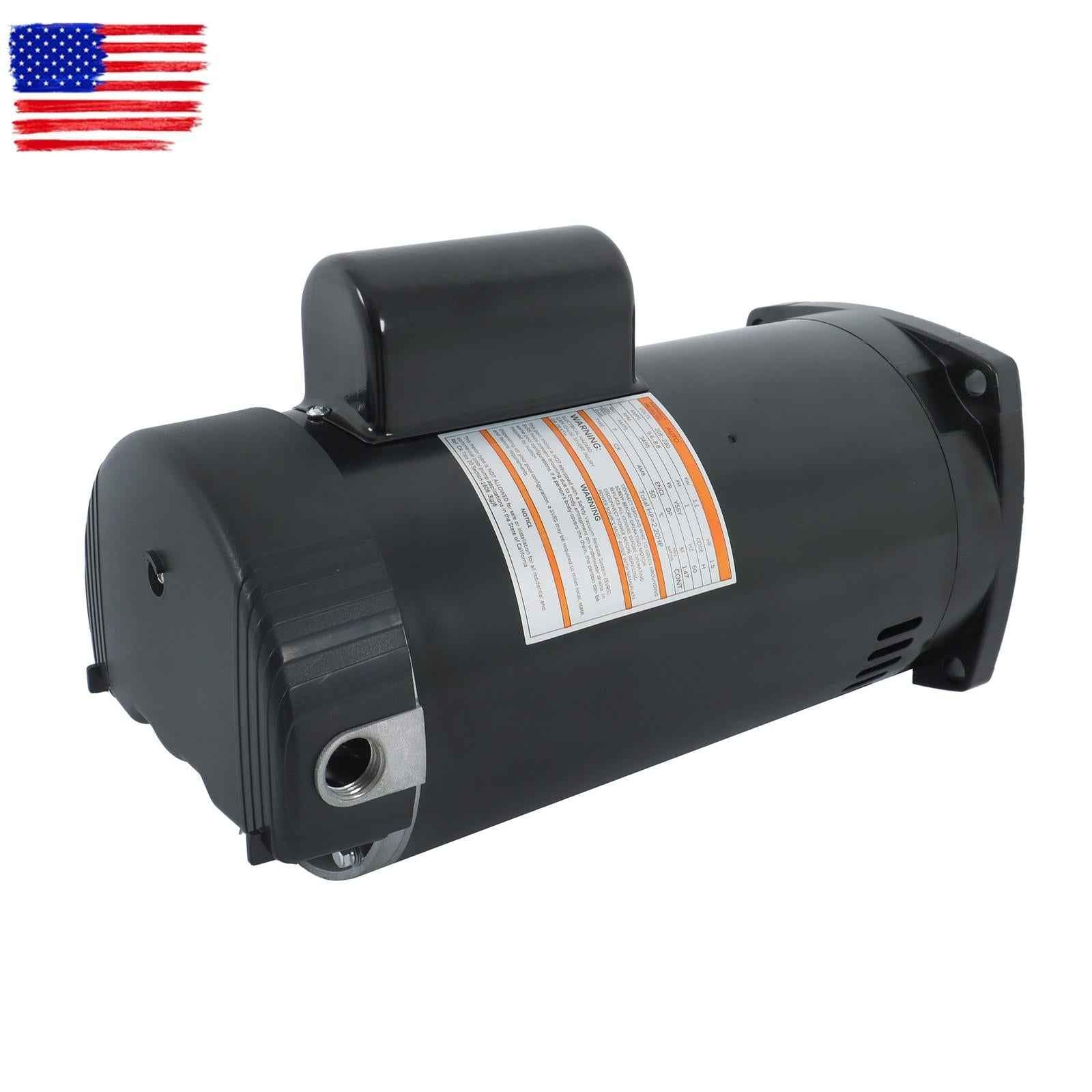 B2842 Pool Pump Motor 1-1/2 HP 3450 RPM 56Y For Frame-Square Flange 208-230 Volt