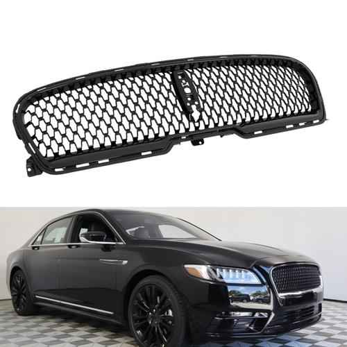 Front Grille Gloss Black W/Camera Hole For 2017 2018 19 2020 Lincoln Continental