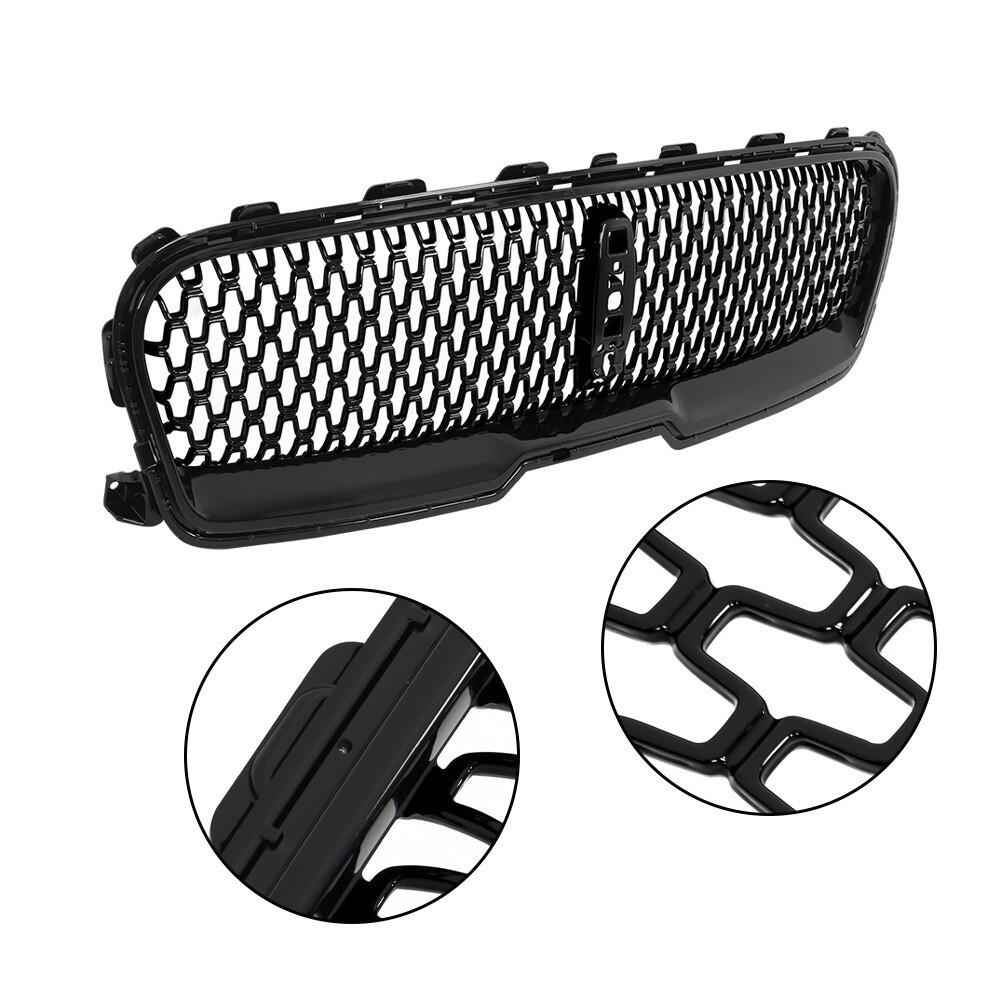 Front Grille Gloss Black W/Camera Hole For 2017 2018 19 2020 Lincoln Continental