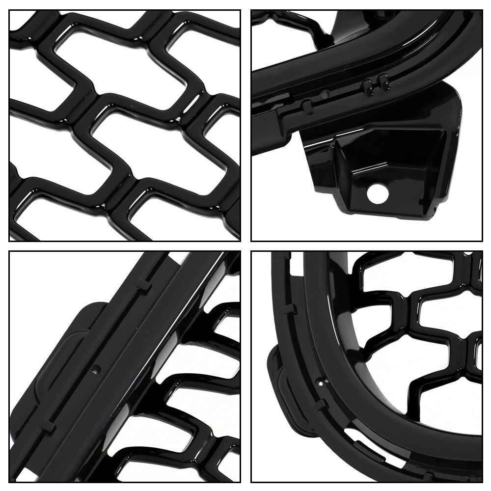 Front Grille Gloss Black W/Camera Hole For 2017 2018 19 2020 Lincoln Continental