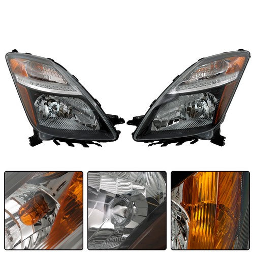 Headlight Black For Toyota Prius 2006 2007 2008 2009 Headlamp Left+Right Side