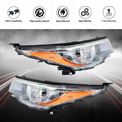 Front Headlights Headlamps For Toyota Highlander 2014-2016 Left+Right Side Clear