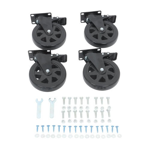 4 × 6" Heavy Duty Caster 360° steering Black W/Brake Quiet, Smooth