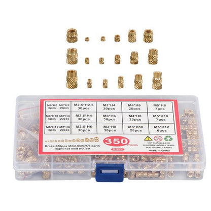 350Pack threaded inserts assortment kit M2-M6 metric internal thread rolled