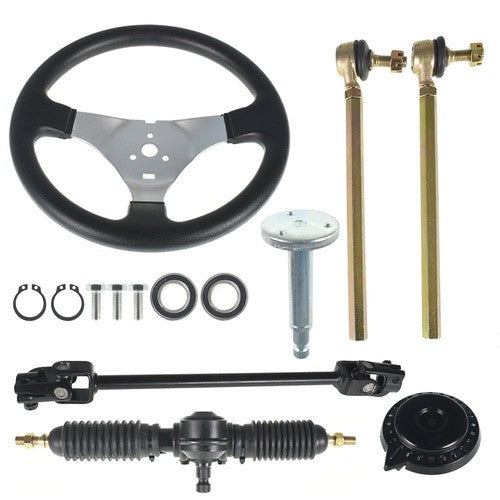 110cc Steering Wheel Assembly & Gear Rack Pinion Fit For Go Kart Quad Parts New