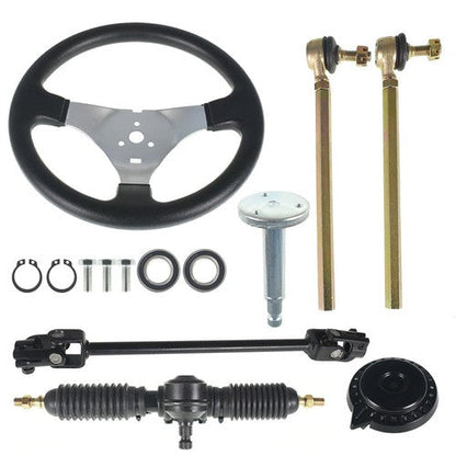 110cc Steering Wheel Assembly & Gear Rack Pinion Fit For Go Kart Quad Parts New