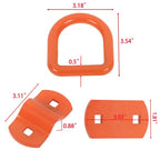 1/2" Thick Orange Bolt-On Forged D Ring 12000 LBS Break Strength (Pack of 4)