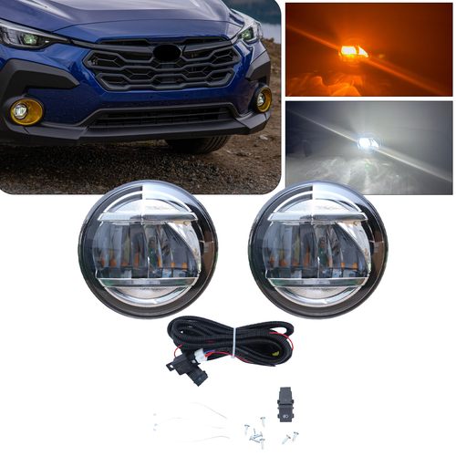 Full LED Front Fog Lights Lamp Double Light w/ Switch for 2024 for Subaru Crosstrek