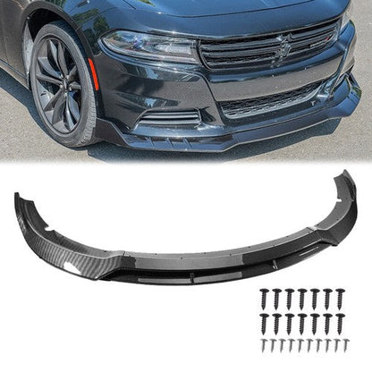 Front Bumper Lip Splitter Spoiler For Dodge Charger SRT 15-23 Carbon Fiber Style