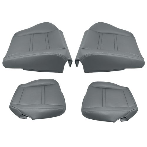 Leather FIT For Toyota Land Cruiser 1990-97 Driver & Passenger Seat Cover Gray