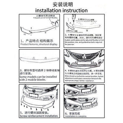 Front & Rear Bumper Lip Splitter Spoiler + Side Skirt Body Kits For Subaru WRX