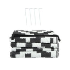 Outdoor Rug Outdoor Indoor RV Mat Carpet For Patio Backyard Black & White 6x9 ft