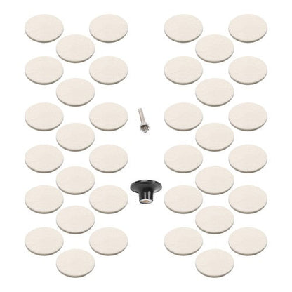 30Pcs 2" - 8mm Thick Wool Fabric Disc Polishing Buffing Pads Wheels 1/4" Shank