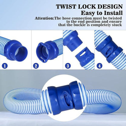 6 Pack Pool Cleaner Hose for Zodiac X7 T3 T5 MX6 MX8, 39" Twist Lock Hoses
