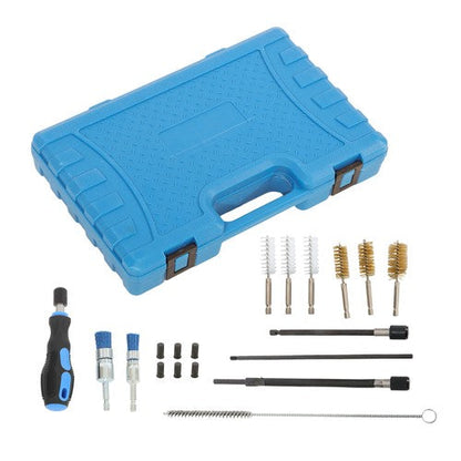 19PC Diesel Injector Seat Cleaning Set Engines Injector Seat Cleanner Brush Kit