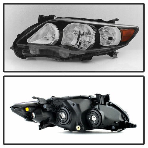 Headlights Headlamp Pair Black Housing for 2011-2013 for Toyota Corolla LE XLE