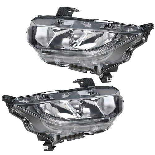 Headlight Fit For Honda Civic 2016-2020 Headlamps Driver + Passenger Side Pair