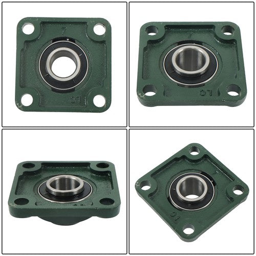 6Pcs UCF205-16 Pillow Block Flange Bearing 1" Bore Solid Base Self Aligning