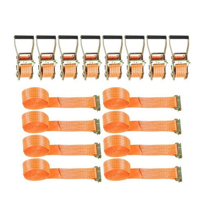 8 Set  E-Track Ratchet Straps 2" x15' 4400LB Tie Down USA