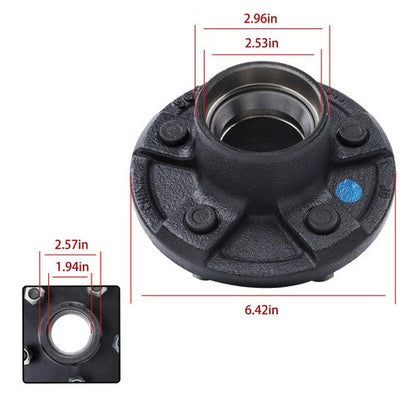 2 Sets of Trailer Hub Kits 5 -4.5 for 3500 lbs 1-1/16'‘ to 1-3/8’' Tapered Axle
