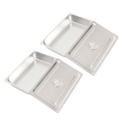 Restaurant Steam Table Pans 2 Pack Full Size 4 Inch Deep Thickened with Lid