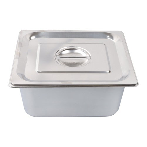 Restaurant Steam Table Pans 4 Pack 1/2 Size 6 Inch Deep Thickened with Lid