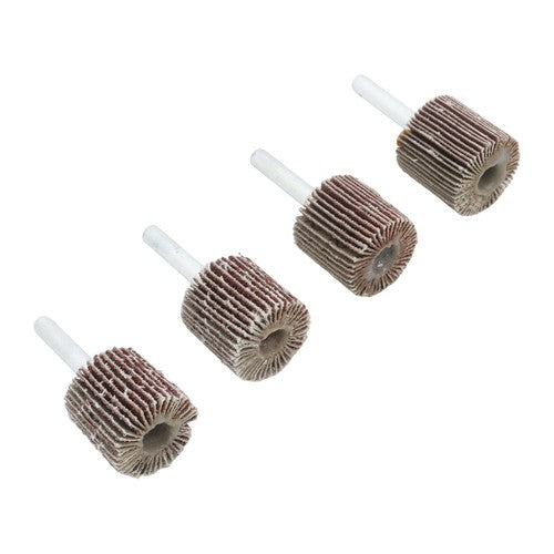 1" x 1" x 1/4" 60/80/120/240 Grit Shank Mounted Flap Wheels Set - 40 Pack