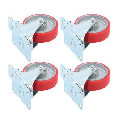 4 Inch Heavy Duty Casters, Swivel Caster Wheels with Brake, Polyurethane