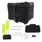 With Black Armor Clock Model Aluminum Motorcycle Top Case Hard 45L Black Trunk