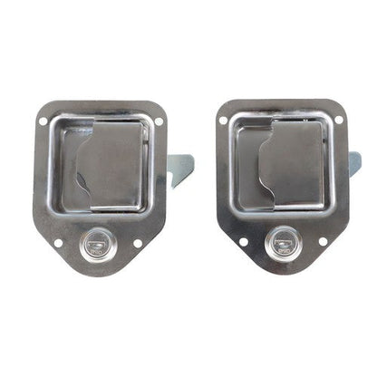 4-3/8" x 3-1/4" 2 Stainless Door Lock For RV Trailer Toolbox Handle Latch Key
