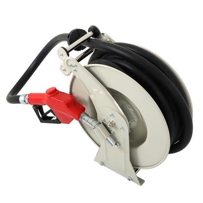 1" x 33' Retractable Swivel Rewind W/Auto Fueling Gun Diesel Hose Reel For Truck