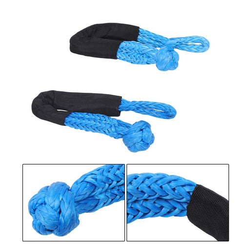 Kinetic Recovery Tow Rope 34000Lbs 1in x 30ft Blue with Soft Shackle for Truck
