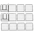 12 Panels 24x24 inch Dog Playpen Crate Fence Pet PlayPen Exercise Cage