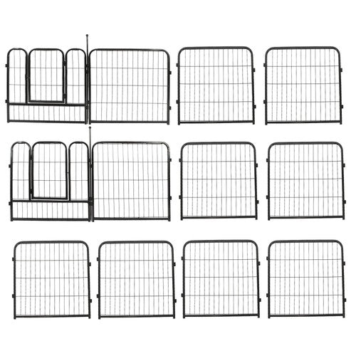 12 Panels 24x24 inch Dog Playpen Crate Fence Pet PlayPen Exercise Cage